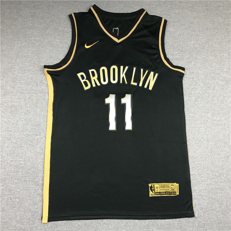 Men Brooklyn Nets #11 Irving Black 2021 Game Nike NBA Jersey